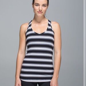 Lululemon Cool Racerback Capilano Stripe Black White